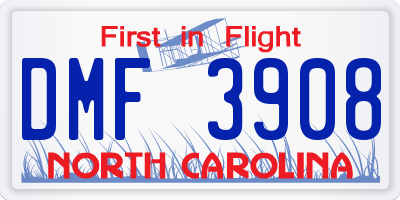 NC license plate DMF3908