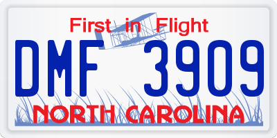 NC license plate DMF3909