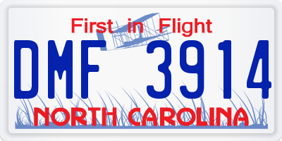 NC license plate DMF3914