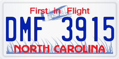 NC license plate DMF3915