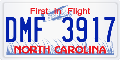 NC license plate DMF3917