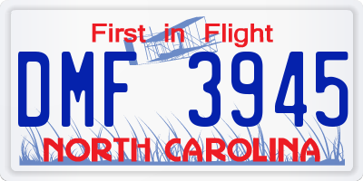NC license plate DMF3945