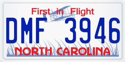 NC license plate DMF3946