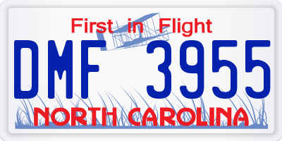 NC license plate DMF3955