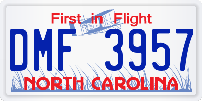 NC license plate DMF3957