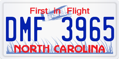 NC license plate DMF3965