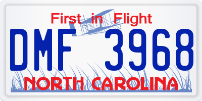 NC license plate DMF3968