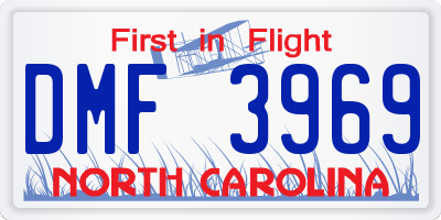 NC license plate DMF3969