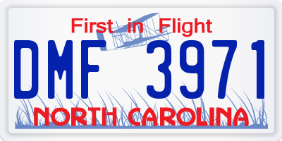 NC license plate DMF3971