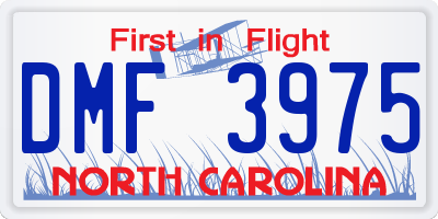 NC license plate DMF3975