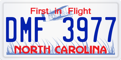 NC license plate DMF3977