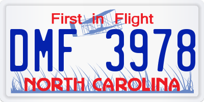 NC license plate DMF3978