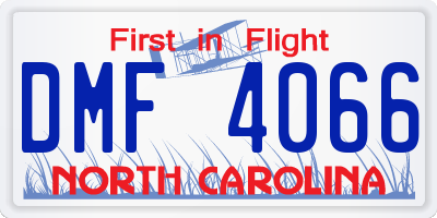 NC license plate DMF4066