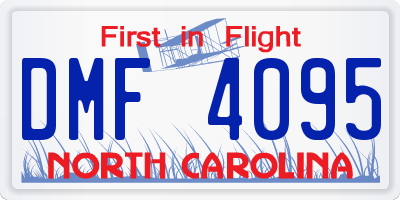 NC license plate DMF4095