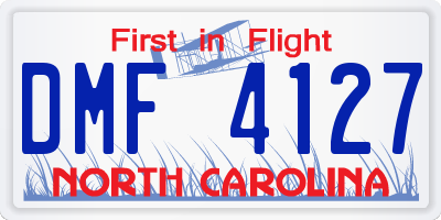 NC license plate DMF4127