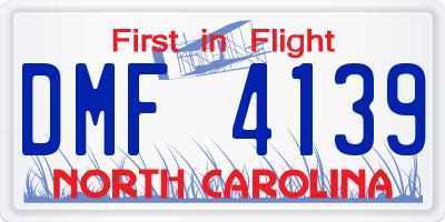 NC license plate DMF4139