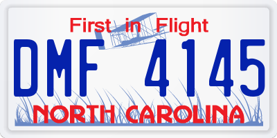 NC license plate DMF4145