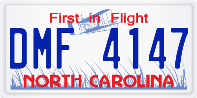 NC license plate DMF4147