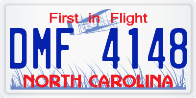 NC license plate DMF4148