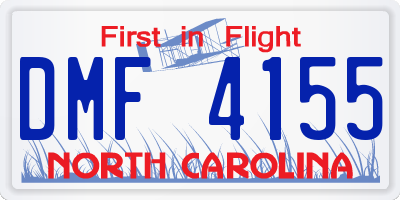 NC license plate DMF4155