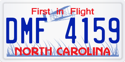 NC license plate DMF4159