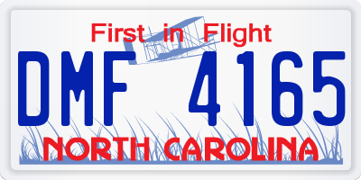NC license plate DMF4165