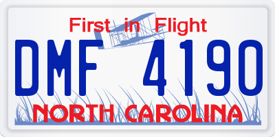 NC license plate DMF4190