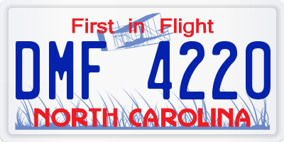 NC license plate DMF4220