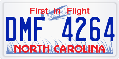 NC license plate DMF4264