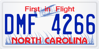 NC license plate DMF4266