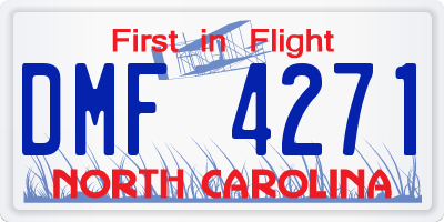 NC license plate DMF4271