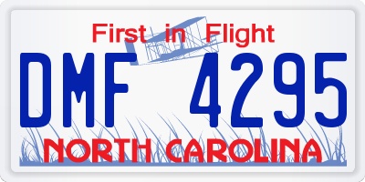 NC license plate DMF4295