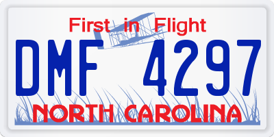 NC license plate DMF4297
