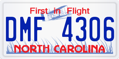 NC license plate DMF4306