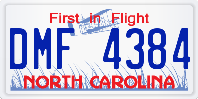 NC license plate DMF4384