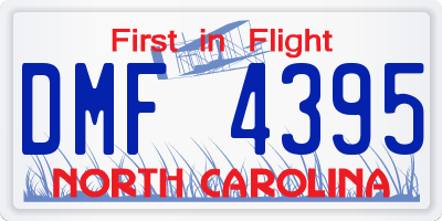 NC license plate DMF4395