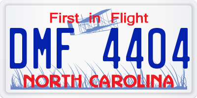 NC license plate DMF4404