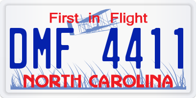 NC license plate DMF4411