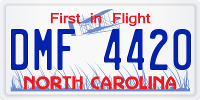 NC license plate DMF4420