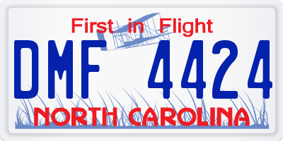 NC license plate DMF4424