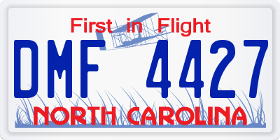 NC license plate DMF4427