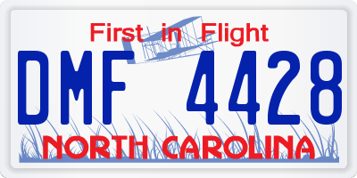NC license plate DMF4428