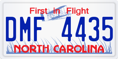 NC license plate DMF4435