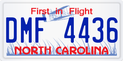NC license plate DMF4436