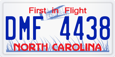 NC license plate DMF4438