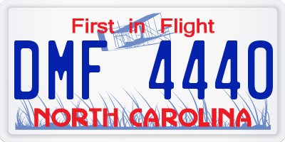 NC license plate DMF4440