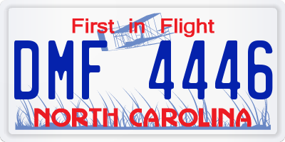 NC license plate DMF4446
