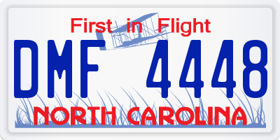 NC license plate DMF4448