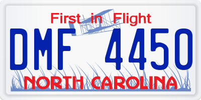 NC license plate DMF4450