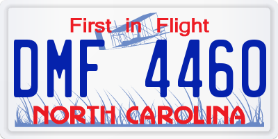 NC license plate DMF4460
